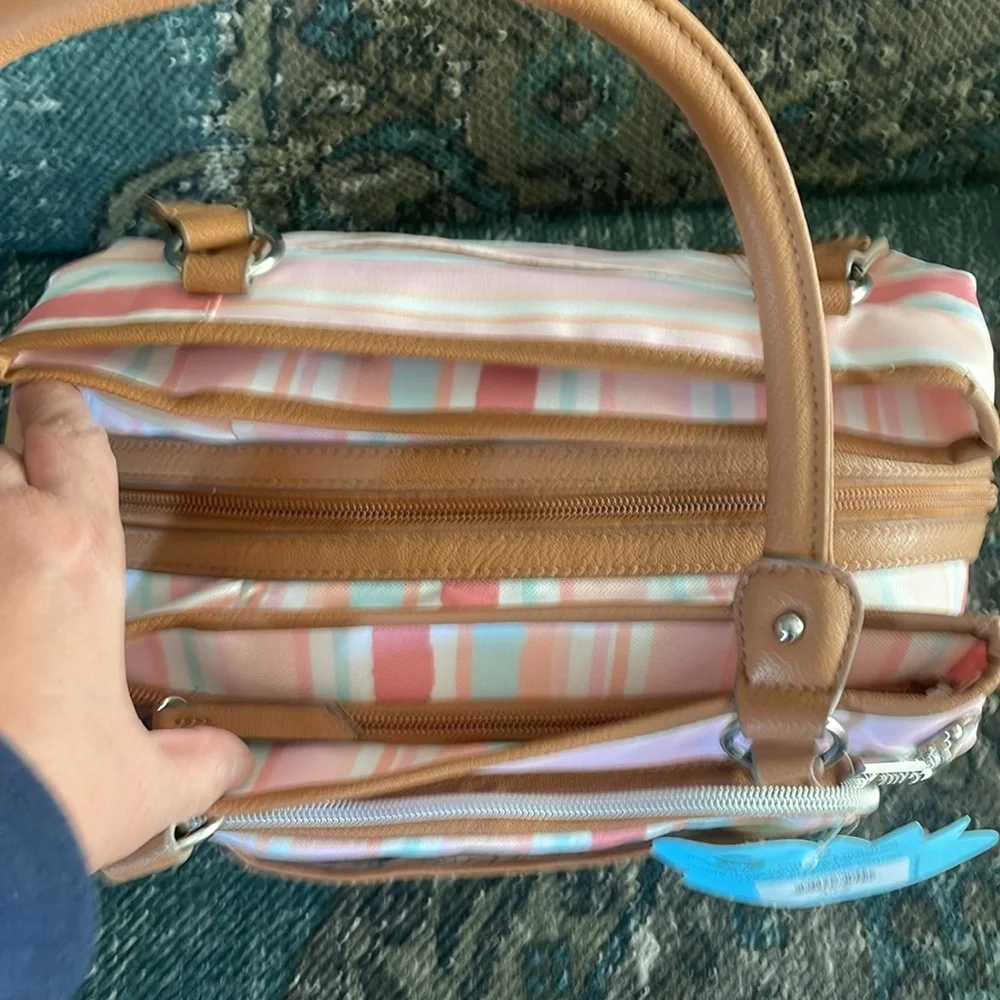 Lily Bloom NWT Painted Stripe Maggie Satchel Bag - Picture 3 of 17